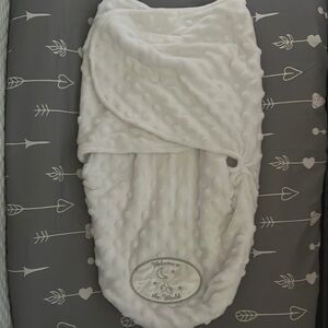 Plush White Baby Swaddle Nest with Hood